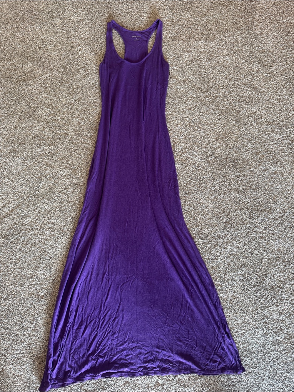 Laila Rowe Purple Racerback Maxi Dress - Sleek Fit